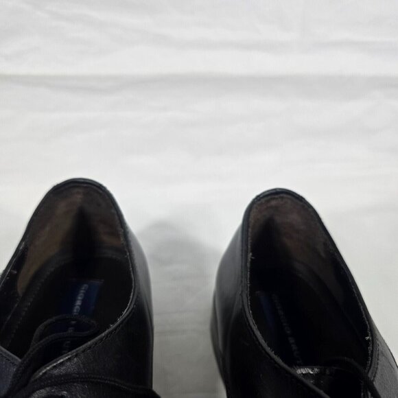 Giorgio Brutini Oxford Dress Shoes Men Size 9 Black Leather Square Toe Lace Up - Picture 3 of 9